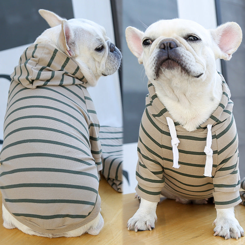 Striped Pet Hoodie – Cozy Urban Style by Pawspire™
