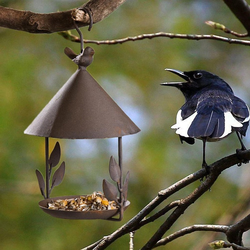 Vintage Wrought Iron Bird Feeder – Timeless Garden Accent