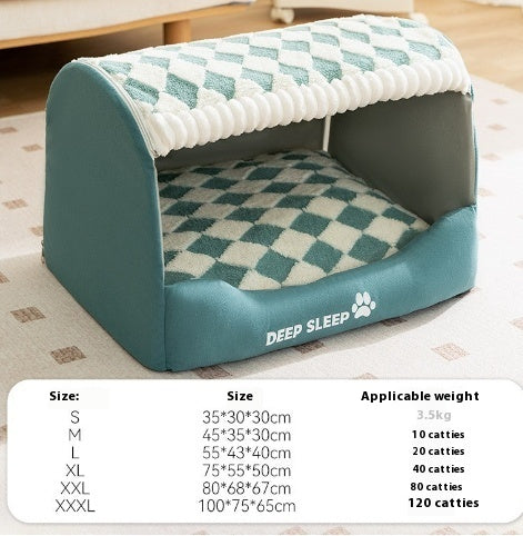Pawspire™ Bear Cave Pet Bed – Ultra-Cozy Enclosed Sofa for Small Dogs & Cats