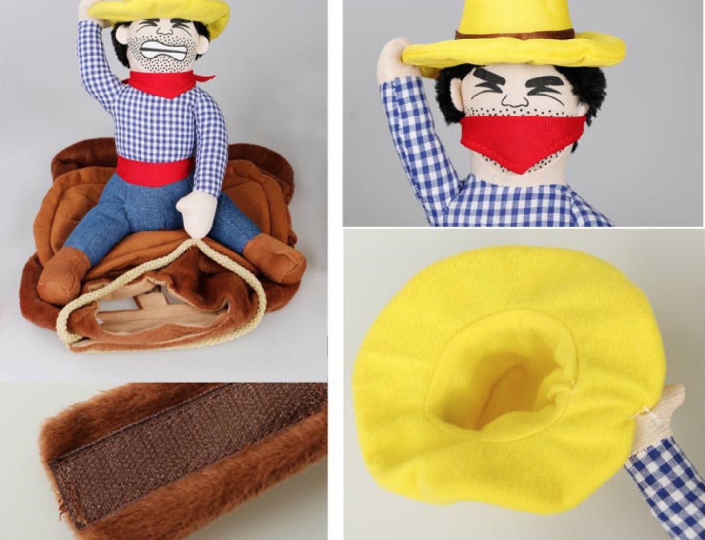 Cowboy Rider Dog Costume – Funny Rodeo Outfit for Pets