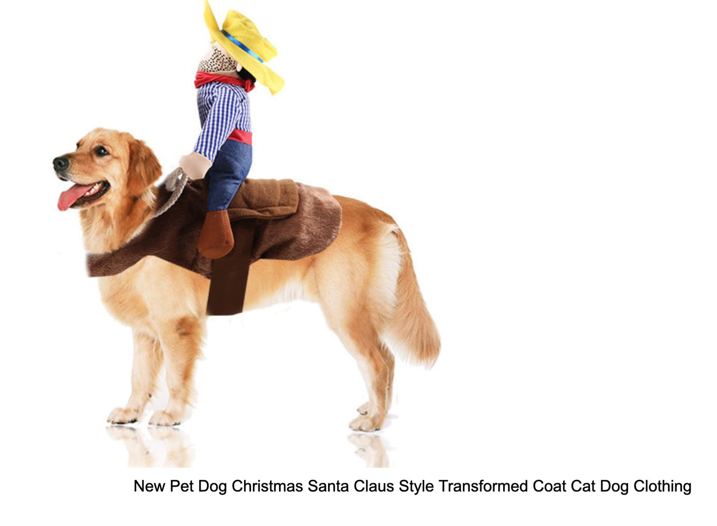 Cowboy Rider Dog Costume – Funny Rodeo Outfit for Pets