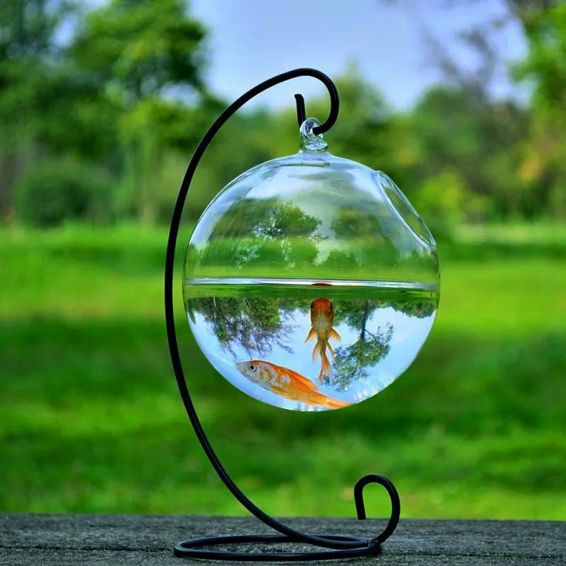 Handmade Glass Sphere Hanging Fish Tank