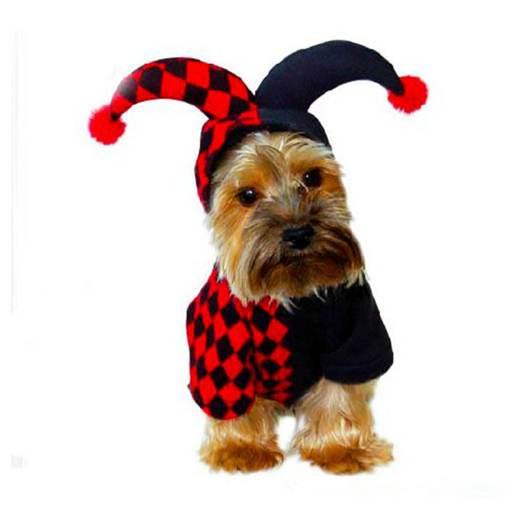 Harlequin Jester Costume – Funny Halloween Outfit for Dogs & Cats