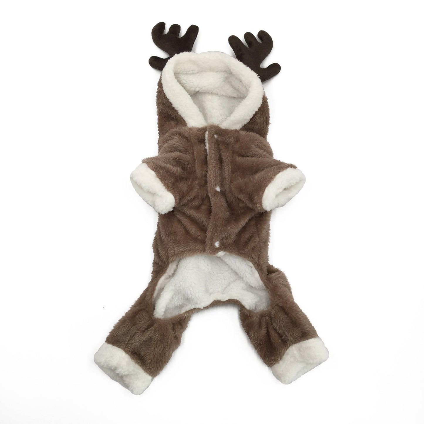 Reindeer Winter Onesie – Soft Fleece Antler Costume for Dogs & Cats