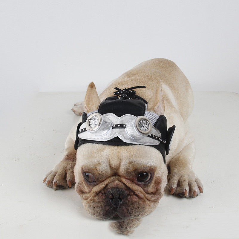 Steampunk Goggles Dog Hat – Retro Cyber Helmet for Pets