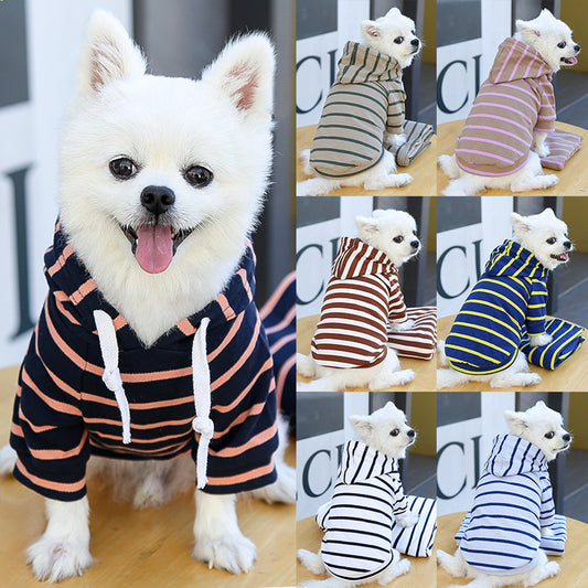 Striped Pet Hoodie – Cozy Urban Style by Pawspire™