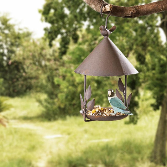 Vintage Wrought Iron Bird Feeder – Timeless Garden Accent