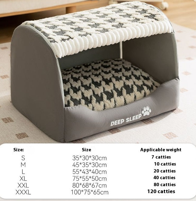 Pawspire™ Bear Cave Pet Bed – Ultra-Cozy Enclosed Sofa for Small Dogs & Cats